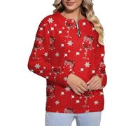 2025 Felpa soffice da donna in pile a maniche lunghe, felpa allentata per allenamento indoor outdoor cappotto termico regali di Natale, Mr1, L