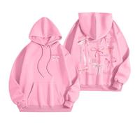 2025 felpe con cappuccio autunno inverno per le donne parole felpe con cappuccio felpe con cappuccio vestiti preppy felpa a maniche lunghe top felpa con cappuccio per le donne con paillettes, rosa