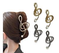 2025 Fermaglio Per Capelli a Forma di Chiave di Violino, Nota Musicale G Clef, Design Unico, Fermaglio ad Artiglio (4 Pcs B,One Size)