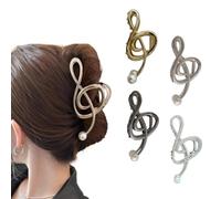 2025 Fermaglio Per Capelli a Forma di Chiave di Violino, Nota Musicale G Clef, Design Unico, Fermaglio ad Artiglio (4 Pcs G,One Size)