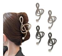 2025 Fermaglio Per Capelli a Forma di Chiave di Violino, Nota Musicale G Clef, Design Unico, Fermaglio ad Artiglio (4 Pcs D,One Size)