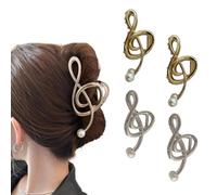 2025 Fermaglio Per Capelli a Forma di Chiave di Violino, Nota Musicale G Clef, Design Unico, Fermaglio ad Artiglio (4 Pcs A,One Size)