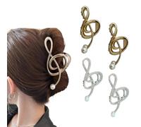 2025 Fermaglio Per Capelli a Forma di Chiave di Violino, Nota Musicale G Clef, Design Unico, Fermaglio ad Artiglio (4 Pcs C,One Size)
