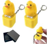 2025 Frog Croaking Fidget Toy, Rechargeable Quacking Duck Keychain, Stress Reliever with Colorful Lights, Satisfying Click Sounds, Fun & Portable Anxiety Relief, Bag Pendant