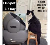 2025 funzione di pulizia della lettiera per gatti completamente automatica tetto aperto WIIfi rimuove automaticamente gli odori dai sacchetti della lettiera Light Gray