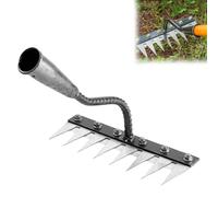 2025 Gardenia Iron Weeding Rake 2.0, Dethatching Rakes, Iron Rake 2.0 for Gardening and Weeding, 5/6/7/8 Teeth Heavy Duty Hand Weeder Tools for Backyard Lawn Loosening (8Teeth)
