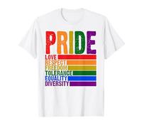 2025 Gay Pride Mese Amore Rispetto Libertà LGBTQ Arcobaleno Maglietta