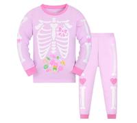 2025 Generico Bambino Ragazzo Ragazza Pigiama Cartone animato Carino Moda Personalità Stampa Manica Lunga Top Pantaloni Abbigliamento Set Manica Lunga Camicia, Colore: rosa., 4-5 Anni