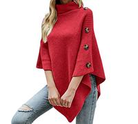 2025 Generico con scollo alto per le donne Sciarpa Cappotto Rinforzo Per Bottoni a pressione, Colore: rosso, Taglia unica