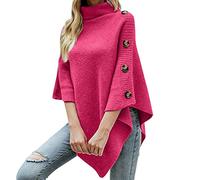 2025 Generico con scollo alto per le donne Sciarpa Cappotto Rinforzo Per Bottoni a pressione, rosa intenso, Taglia unica