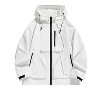 2025 Giacca cargo da donna con cappuccio Stormtrooper alla moda casual di grandi dimensioni Stormtrooper cappotto gilet da equitazione, bianco, XXL