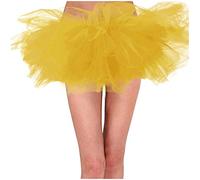 2025 Gonna in tulle per adulti a 6 strati tutù mini gonna da ballo da donna classica principessa soffici gonne da danza yoga pantaloni con, giallo., S
