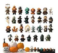 2025 Halloween Advent Figurines, Countdown Collectible Doll Set, Resin Desk Display Model for Adults Men Women Kids Children Family Teenagers Room Decoration Shelf Holiday Calendar Keepsake