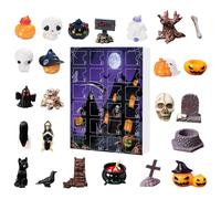2025 Halloween Figurine Avvento - Horror Skull Halloween Countdown Calendar | Forniture decorative per famiglia, scuola, bambini, giorni feriali ragazzi