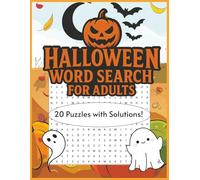 2025 Halloween Word Search Book for Adults | 20 Challenging Puzzles with Solutions | 300 Words Total | 8.5x11 Inches