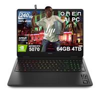 2025 HP OMEN 16 AI Gaming Laptop (16" QHD+ 240Hz 3ms, NVIDIA GeForce RTX 5070 8GB (Beats RTX 4080), AMD Ryzen AI 9 365 (>Intel i9-13900H), 64GB DDR5 RAM, 4TB SSD) Copilil PC ot+, retro RGB. illuminato