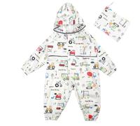 2025 Imperméables Enfant Combinaison De Pluie Poncho Imperméable Filles Manteaux Imperméables À Capuche Imperméable UNE Pièce Reutilisable Outdoor Vêtements De Pluie, bianco, 2-3 Anni