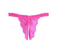 2025 Intimo Donna Aperto Intimo Pizzo Trasparente Pantaloni T Tanga Biancheria Intima Pelle Donna Senza Cuciture, rosa intenso, M