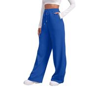 2025 Inverno Autunno Donna Pantaloni della tuta Foderati in Pile Pantaloni Larghi Gamba Dritta Pantaloni della Tuta Pantaloni della Tuta Pantaloni Joggers Allenamento Vita Alta Yoga con, Marina