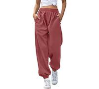 2025 Inverno Autunno Donna Pantaloni della tuta Pantaloni Joggers Pantaloni Allenamento Vita Alta Yoga Pantaloni con Tasche, rosa, XL