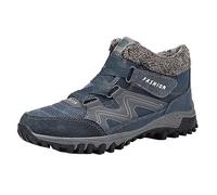 2025 Inverno Caldo Peluche Grande Dimensione Suola Spessa Uomini Stivali Da Neve Coppia Mid Top Cotone Scarpe Sportive Bianche Scarpe Da Uomo Sneakers Alto, Blu marino, 42 EU