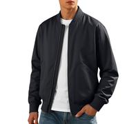2025 Jacket da Uomo Giubbotto Moto Stile Vintage Manica Lunga Media Slim Fit Giacca Corto Stand Collare Zip Addensare Invernale Primavera Estate Bomber Giubbino Sportiva Antivento