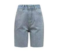 2025 Jeans Haren Larghi con Strass Casual Primaverili da Donna Pantaloni Vintage in Denim a Vita Alta Pantaloni Larghi con Strass a Vita Alta Jeans Lucidi Dritti a Gamba Larga deals of the day