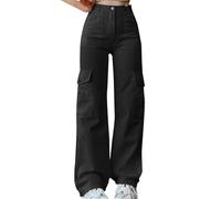 2025 Le donne indossano pantaloni a tre tasche in vita pantaloni cargo pantaloni casual realizzati da, Nero , M