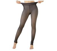2025 Leggings termici invernali per la pelle a taglia intera e collant da donna in pile con piede spesso, Nero , S