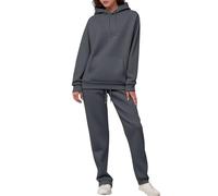 2025 Lounge Wear Set per le Donne UK Tuta Set Completo Indossare 2 Pezzi Donna Autunno Pile Tute Comfort Manica Lunga Felpa Cappotto Top Pantaloni Moda Autunno Inverno Abbigliamento, Grigio scuro, XL