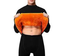 2025 Magliette Termiche da Uomo, Canottiera Basica in Pile Dorato, Set di Biancheria Intima Termica ad Alto Collo, Uomo e Donna, Spessa e Imbottita, Qiu Jie, Qiu, Pantaloni per Casa, Interno, Esterno