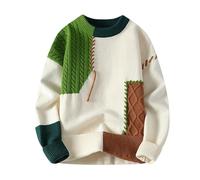 2025 Maglione Caldo Uomo Maglia- Maglione Inverno Girocollo Casual Taglio Ampio Classici Patchwork Grandi Dimensioni Felpa Chic Ed Elegante Tutti I Giorni Temperamento Versatile Maglione