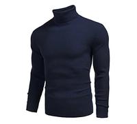 2025 Maglione Collo Alto Uomo Manica Lunga- Maglione Caldo di Grandi Dimensioni Confortevole Taglio Slim Casual Morbido Maglione Chic Tinta unita Tutti I Giorni Versatile Uscire Autunno Inverno