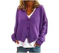 2025 Maglione Scollo a V Donna Manica lunga- Maglione di Grandi Dimensioni Sexy Casual Tinta Unita Vestibilità Larga Cappotto Chic Ed Elegante Confortevole Passaggio Ovunque Temperamento Cardigan