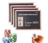2025 Mahjong Card, Carte per Mahjong con regole - 2025 Portatile Grande Stampa Accessorio Gioco per Punteggio Storage Reading League