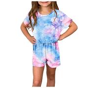 2025 Manica corta per bambini con stampa di Bassa Doping Arcobaleno Bambini Calze Jumpups Ragazze Pagliaccetti & Jumpups Pigiama corto Bambino, Blu, 10-11 Jahre