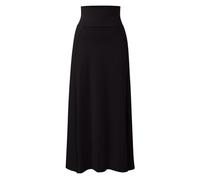 2025 - Maxi gonna lunga da donna con doppio spacco laterale, tinta unita, taglia 4, Nero , S