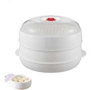 2025 Microwave Oven Steamer,2025 Upgraded Multifunctional Microwave Heating and Thermal Insulation Steamer Utensils,with a Transparent Lid and Tray,for Cooking Food (Medium)