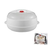 2025 Microwave Oven Steamer, 2025 Upgraded Multifunctional Microwave Oven Steamer with Lid and Tray, Layered Water Storage Design for Kitchen Cooking Dish, Office Lunch (1-layer)