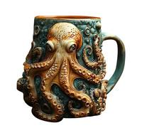 2025 Migliorata brocca pirata ispirata a Cthulhu, tazza medievale da birra, tazza da caffè vichinga, polpo con design 3D, collezionista di draghi (The Undescribable Thing on the Sea Floor)