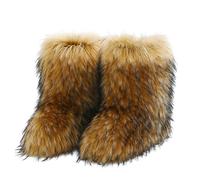 2025 Moda Donna Casual Inverno Sport All'aperto Colorato Caldo Lana Come Stivali Da Neve Stivali Metà Polpaccio Scarpe Inverno Bow per le Donne, Oro, 48.5 EU