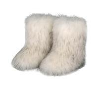 2025 Moda Donna Casual Inverno Sport All'aperto Colorato Caldo Lana Come Stivali Da Neve Stivali Metà Polpaccio Scarpe Inverno Bow per le Donne, bianco, 48.5 EU