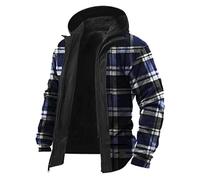 2025 Moda uomo Cardigan semplice con tasche a griglia Cappotto da uomo Cowboy, Blu, 4XL