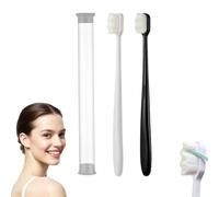 2025 Nano Toothbrush - Ultra-Fine Soft Wave Bristles, Micro Fur Manual Toothbrush for Adults, Extra Gentle for Sensitive Gums (White*1+Black*1)