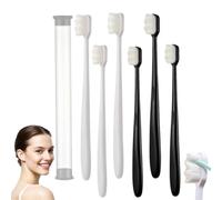 2025 Nano Toothbrush - Ultra-Fine Soft Wave Bristles, Micro Fur Manual Toothbrush for Adults, Extra Gentle for Sensitive Gums (White*3+Black*3)