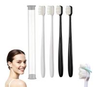 2025 Nano Toothbrush - Ultra-Fine Soft Wave Bristles, Micro Fur Manual Toothbrush for Adults, Extra Gentle for Sensitive Gums (White*2+Black*2)