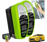 2025 New 2.0 Green Oil Film Wipe, Automotive Oil Film Cleaning Brush, 150ml Oil Film Remover for car, Windshield Cleaner Tool, Glass Oil Film Remover, Improves Clarity (2pcs)