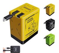 2025 New 2-in-1 120W Fast Charger with 3-in-1 Cables, 120w Super Fast Charger with Retractable Type-C and L Cable (yellow)