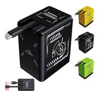 2025 New 2-in-1 120W Fast Charger with 3-in-1 Cables, 120w Super Fast Charger with Retractable Type-C and L Cable (black)