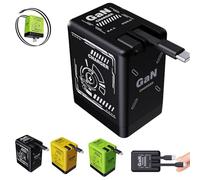 2025 New 2-in-1 GaN 120W Fast Charger with 3-in-1 Cables, 120w GaN Super Fast Charger with Retractable Type-C and L Cable, All in One Foldable Plugs (Black)